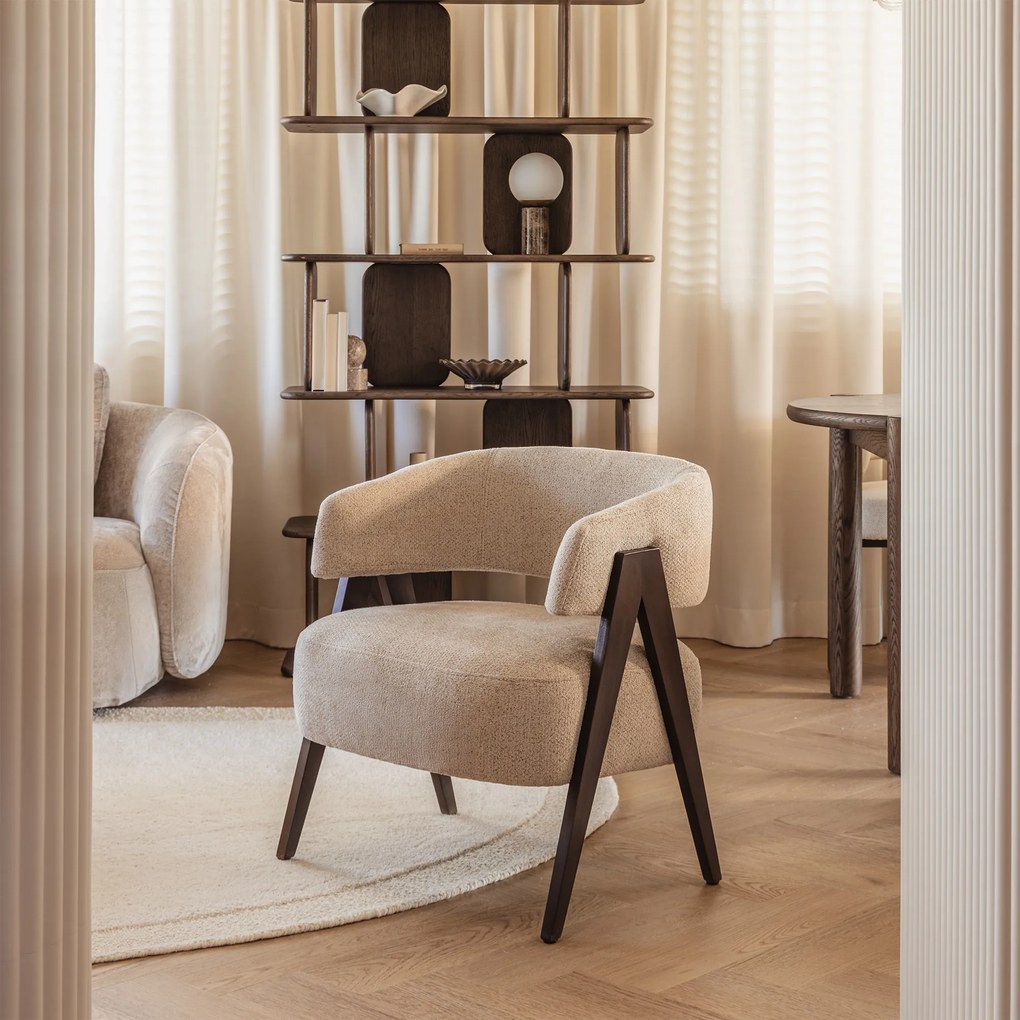 Fotoliu design bej MIZU