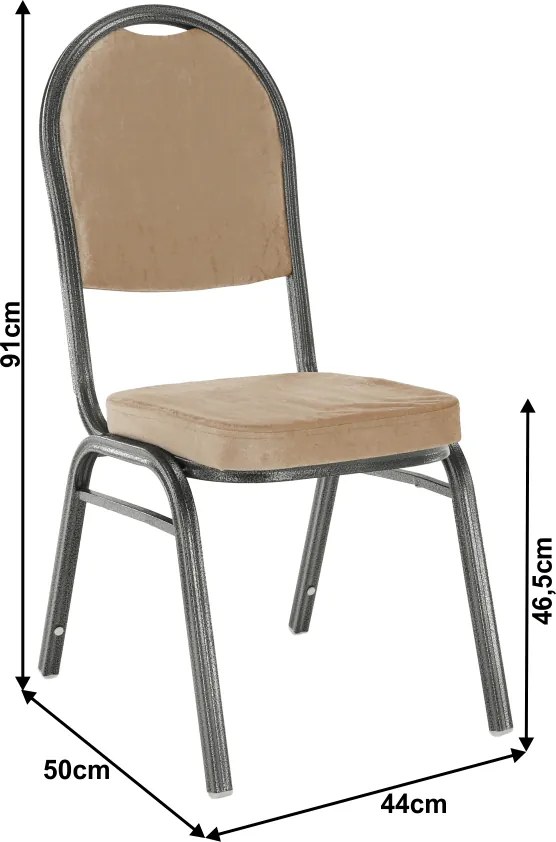 Scaun, ţesătură bej/cadru gri, JEFF 2 NEW