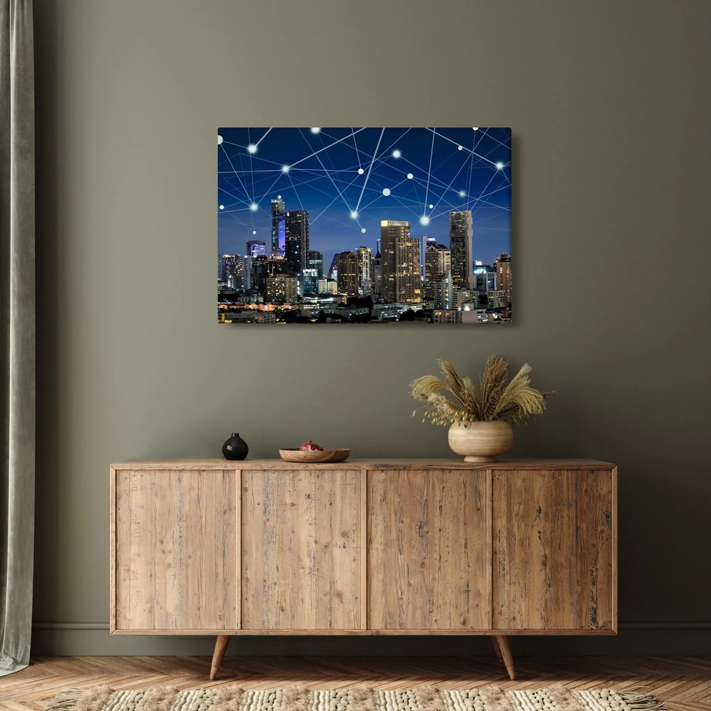 Tablou - Municipiul nocturn (90x60 cm)