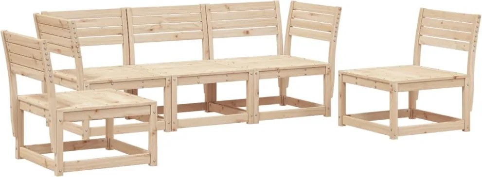 vidaXL Set canapea de grădină, 5 piese, lemn masiv de pin