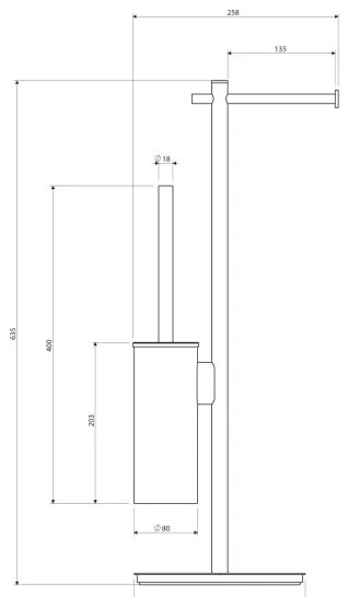 Suport de hârtie igienică și perie de toaletă OMNIRES MP60810CR MODERN PROJECT crom