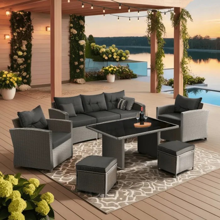 JAKS Mobilier ratan gri Colorado