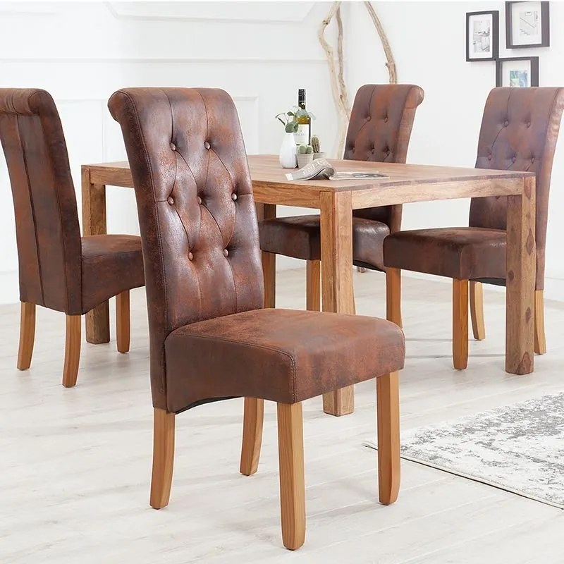 Set de 2 scaune design clasic Valentino whisky-maroniu A-37292 VC