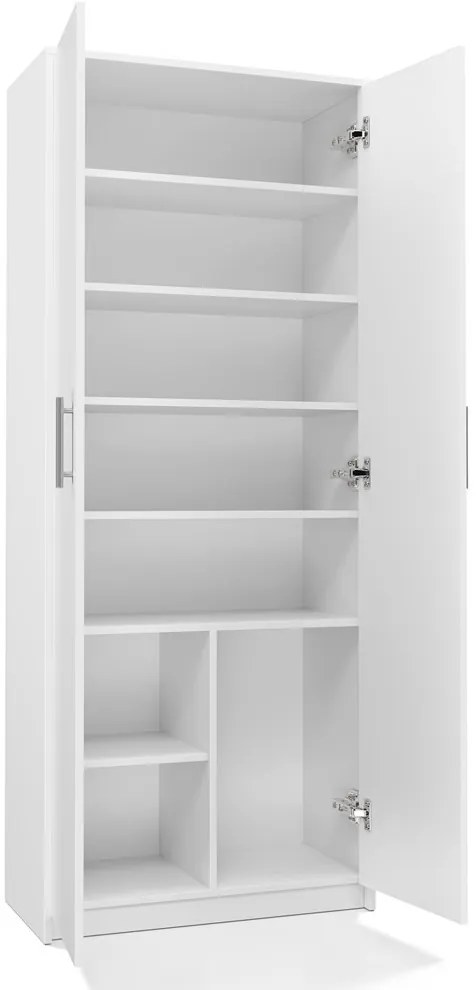 Oliv 2D könyvespolc, irodai szekrény, fehér