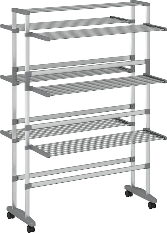 vidaXL Uscător de rufe cu roți, 89x64x129 cm, aluminiu