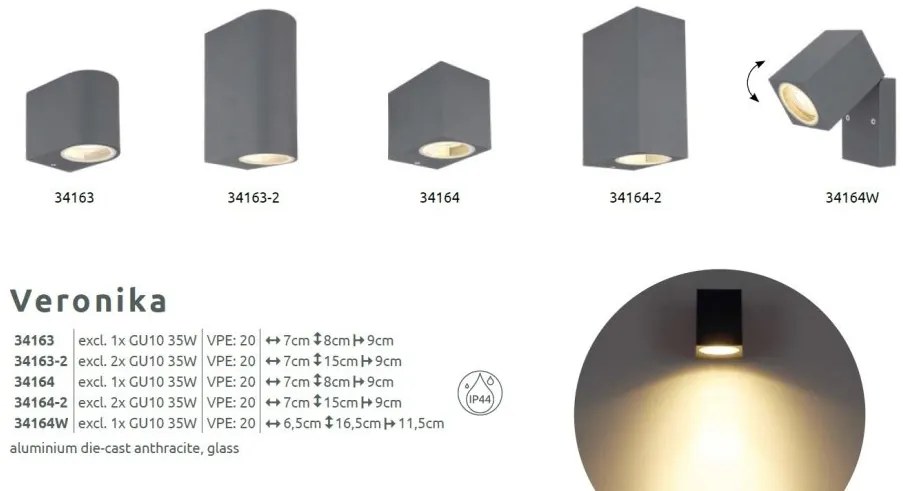 Aplica pentru exterior design modern IP44 Veronika natur