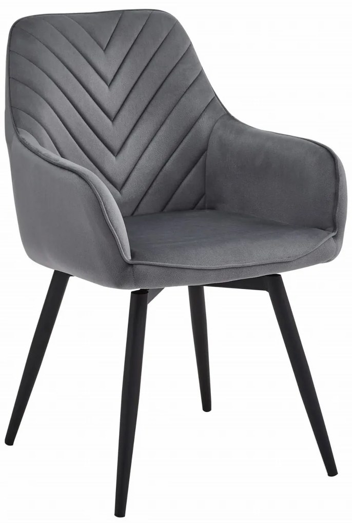 Scaun de masa rotativ NANA360 VELVET, gri inchis