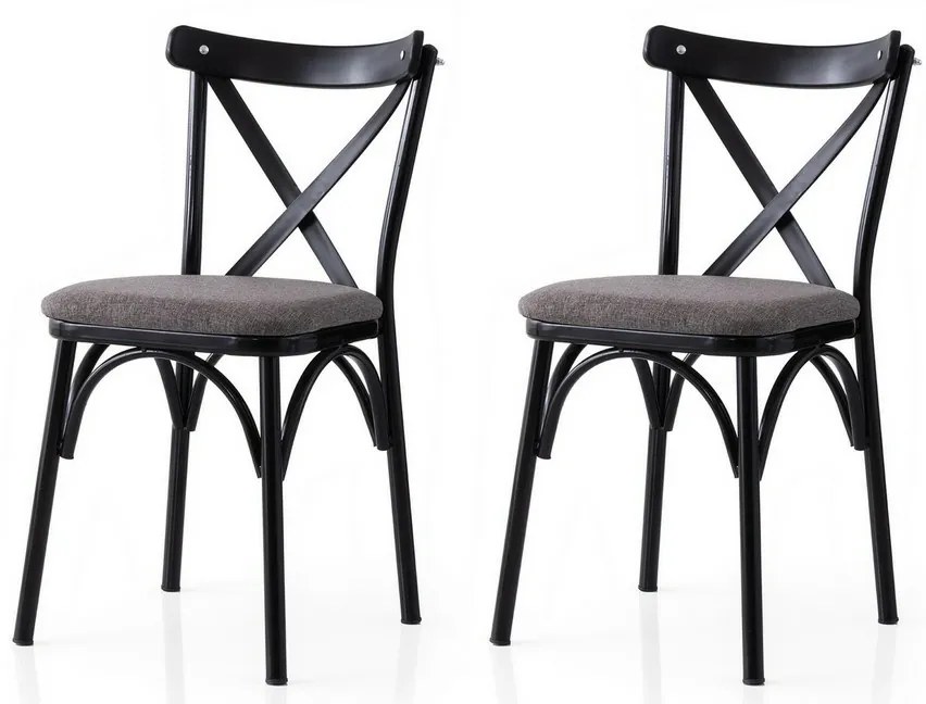 Set de scaune de sufragerie Ekol Grey and Black, 2buc.