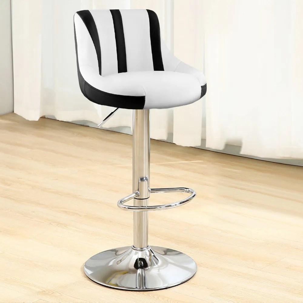 Scaun de bar 2HOME, living, bucatarie, comercial Bistro 3, Alb-Negru Dungi