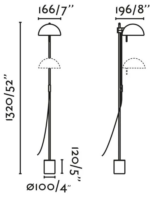 Lampadar mobil directionabil MATILDA negru