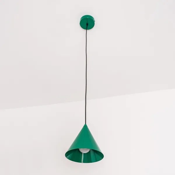 Lampă suspendată pe cablu ETNA II, 1x E27 / 15W / 230V, Ø 18,5 cm, verde
