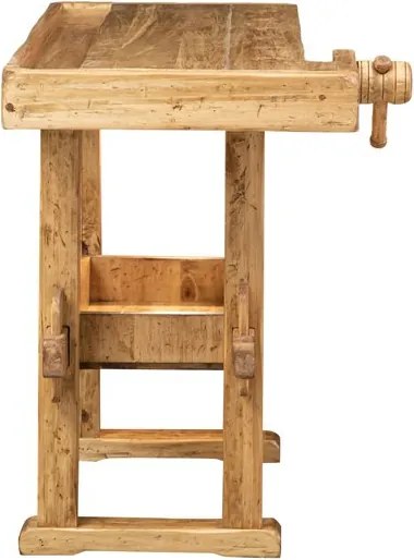 Banc de tamplar, L126 69 H90 cm, natur antic, lemn masiv