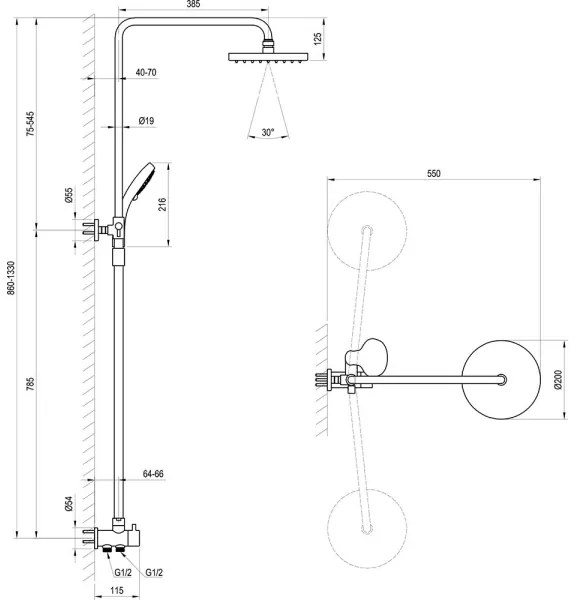 Ravak X07P232 - Set de duș, crom lucios