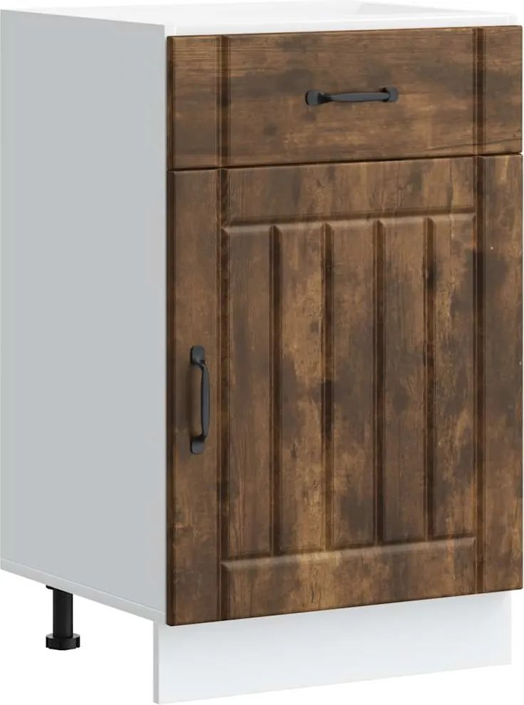 vidaXL Dulap de bază de bucătărie „Lucca” din lemn de stejar afumat