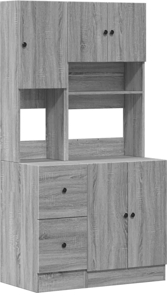 vidaXL Dulap de bucătărie, gri sonoma, 95x50x180 cm lemn prelucrat