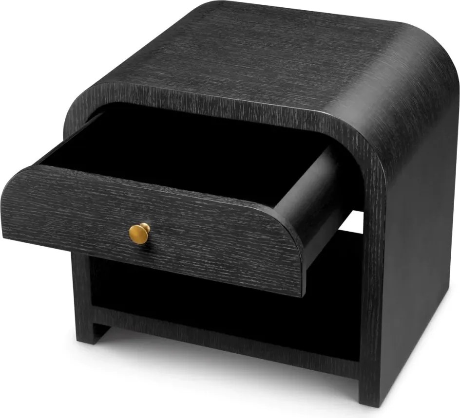 Noptiera design LUX, Furnir de stejar gri carbune, Rhodes