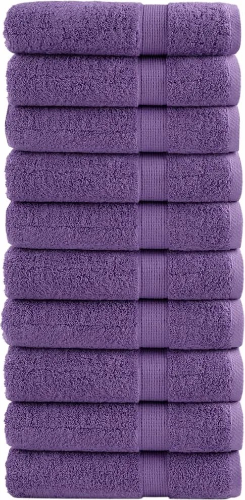 vidaXL Prosoape de mâini premium SOLUND 10buc. violet 50x100 cm 600gsm