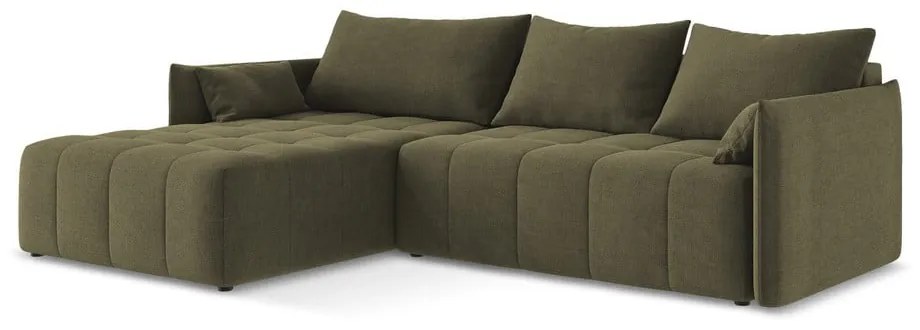 Colțar kaki extensibil/cu spațiu de depozitare (cu colț pe partea stângă/cu șezlong) Moku – Makamii