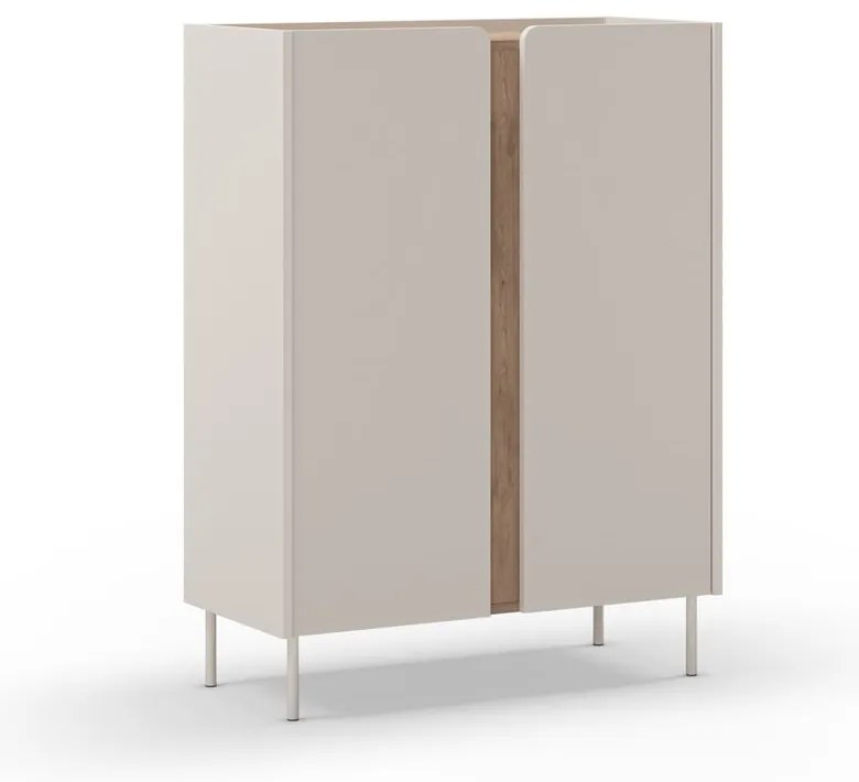 Dulap crem/în culoare naturală cu aspect de lemn de stejar 90x120x40 cm Lucile – Marckeric