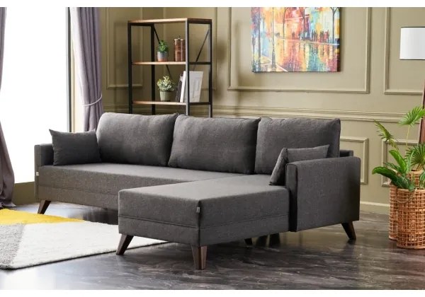 Colțar în L RIGA, antracit, orientare dreaptă