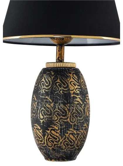Lampă de masă RAMZES 1xE27/40W/230V neagră/aurie
