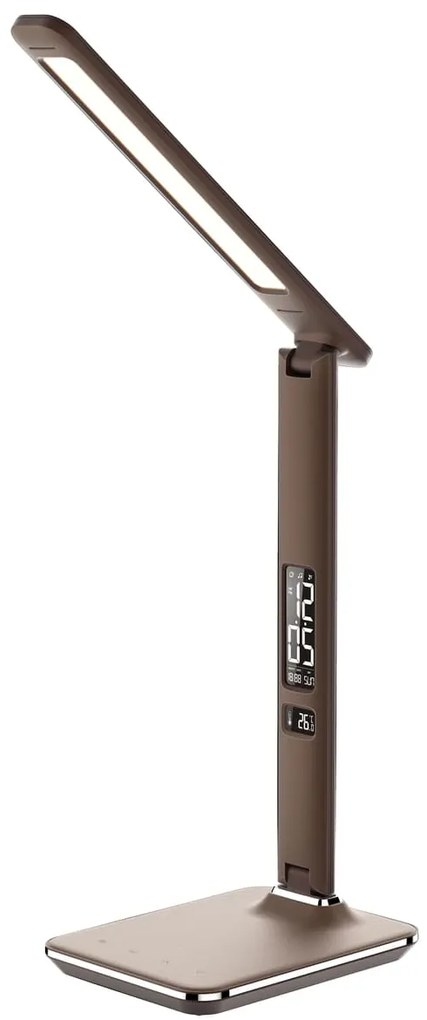 Lampa de masa LED cu display, maro