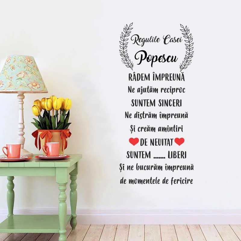 Sticker perete Regulile familiei noastre 3