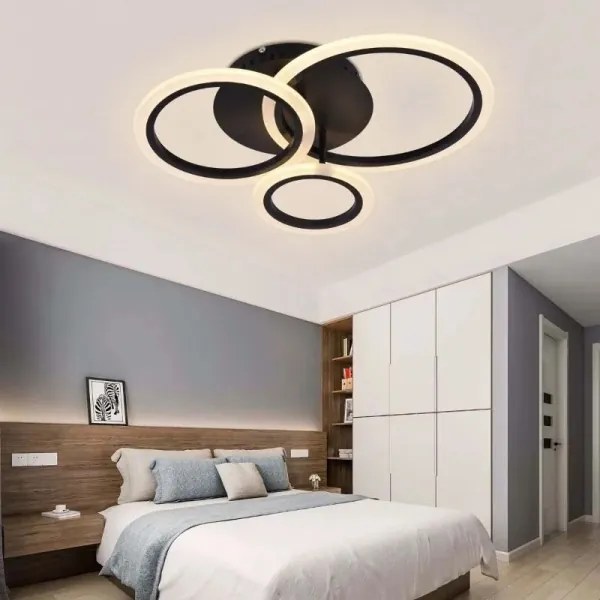 Lustră LED dimabilă aplicată LED/40W/230V negru + telecomandă