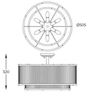 Zuma Line 003064-024606 - Lustru aplicat SERGIO, 6xE14/60W/230V, alamă