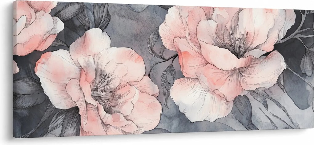 Tablou - Schiță de flori (120x50 cm)
