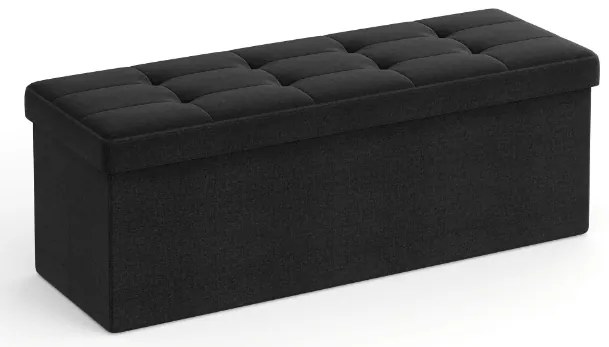 Taburet cu spatiu depozitare OTTOMAN 110x38 cm, negru
