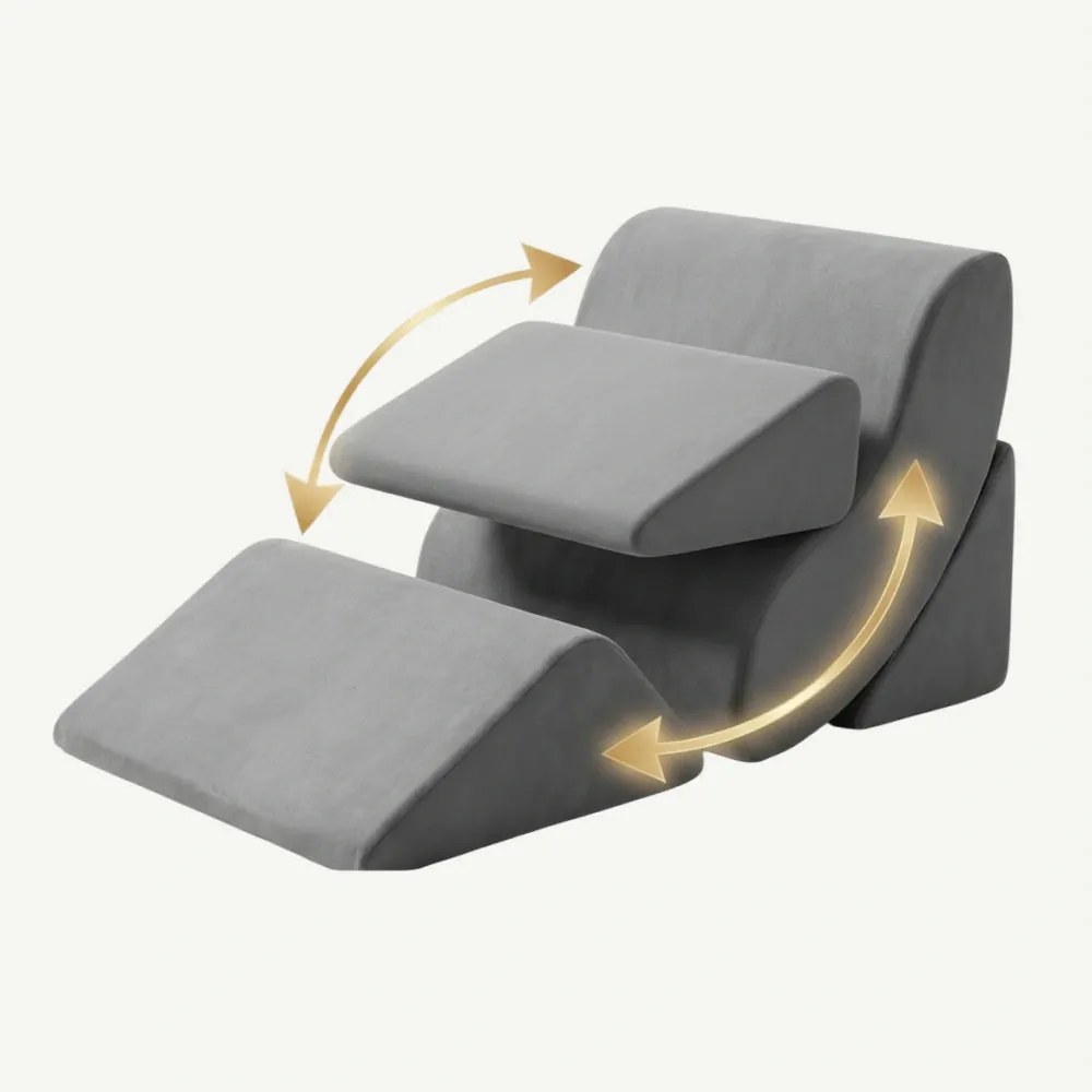 RESIGILAT- Perna ortopedica set 3 piese memory foam recuperare gravitate zero, Gri