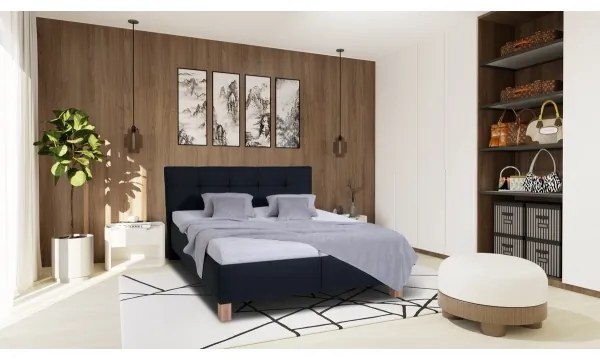 Pat tapițat MARIA cu spațiu de depozitare, fără saltea, 160 x 200 cm, antracit