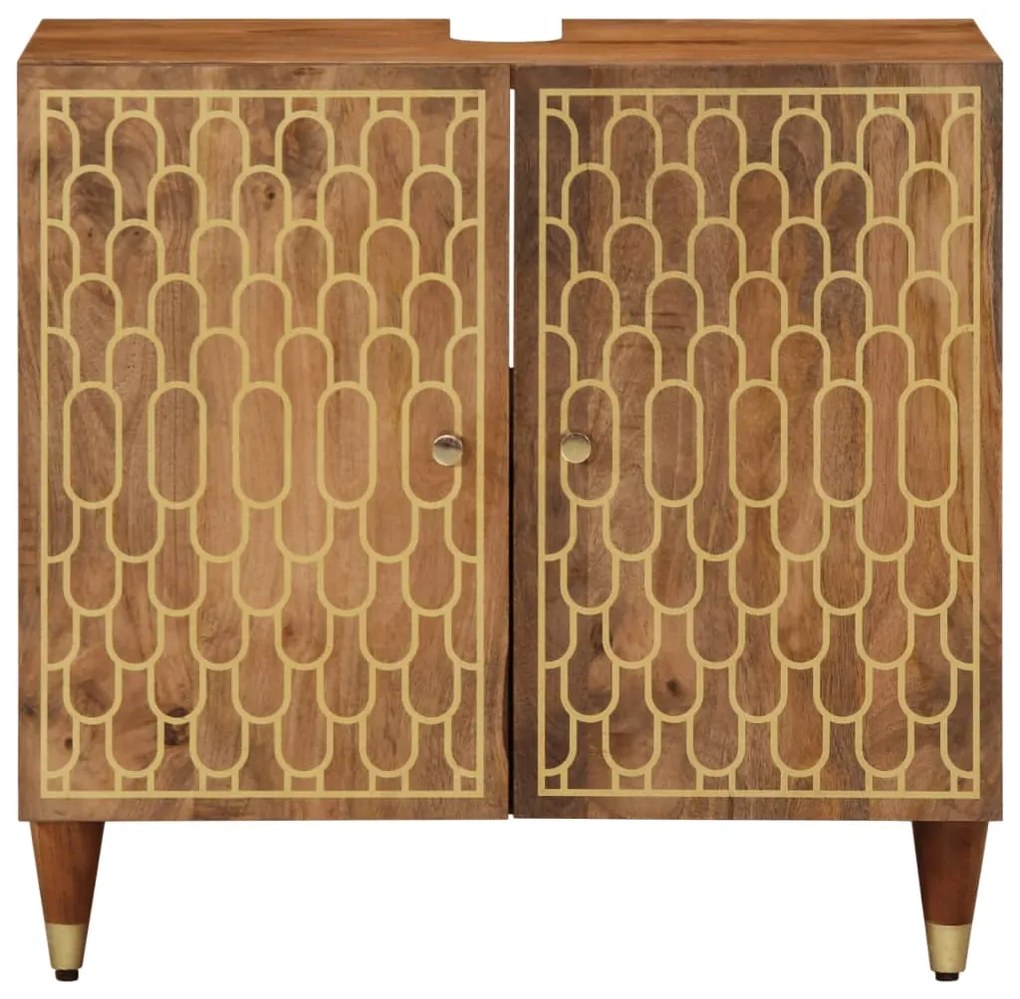 358303 vidaXL Dulap pentru chiuveta de baie, 62x33x58 cm, lemn masiv de mango