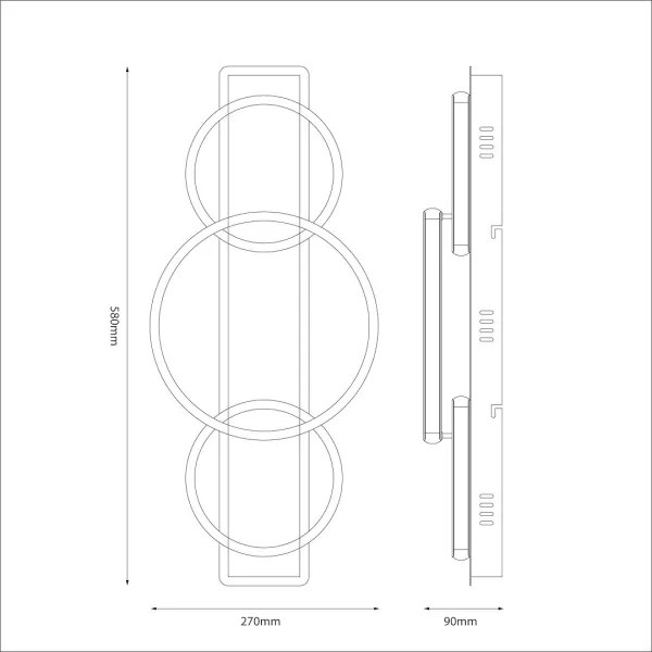 Plafonieră LED ROWENA, 18W, 230V, negru/maro