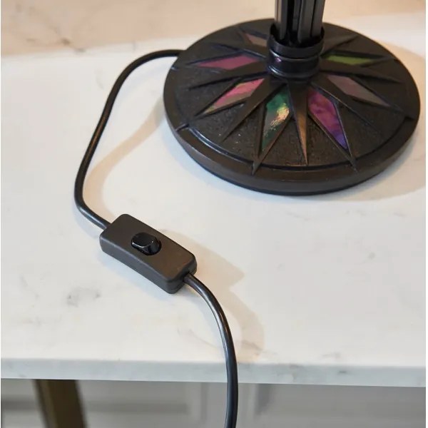 Lampă de masă Tiffany Endon 64045 Dark Star 2xE27/60W/230V Ø 49 cm