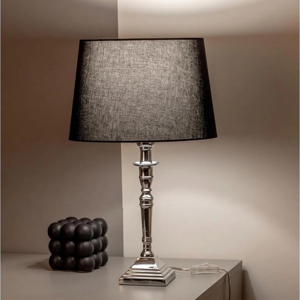 BRILAGI - Lampă de masă CERIA 1xE27/60W/230V Ø 30 cm argintie/neagră