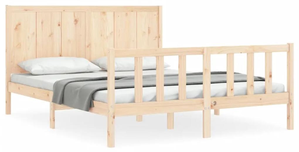 3192631 vidaXL Cadru de pat cu tăblie, 160x200 cm, lemn masiv