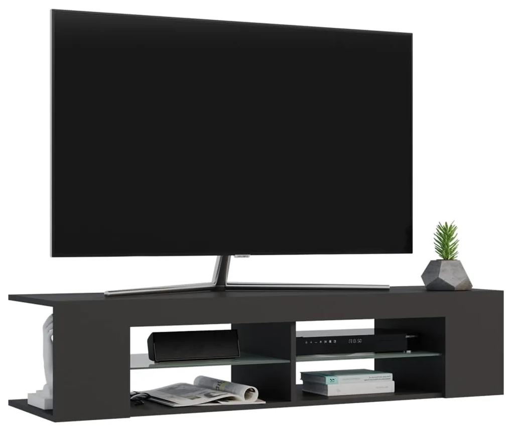 Comoda TV cu lumini LED, gri, 135x39x30 cm 1, Gri