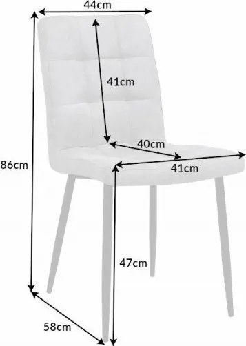 Set de 2 scaune tapitate cu microfibra Modena, gri deschis