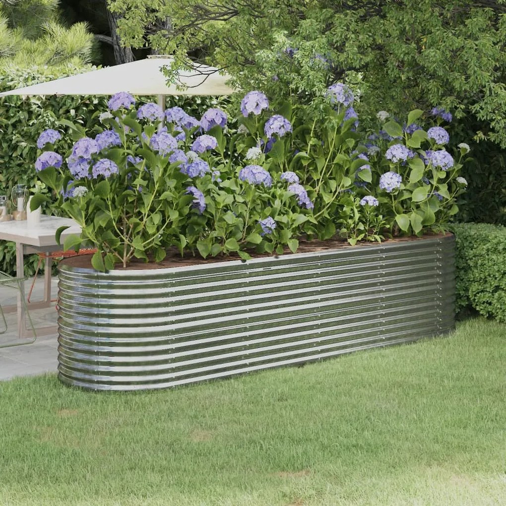 vidaXL Strat înălțat grădină 296x80x68 cm oțel galvanizat