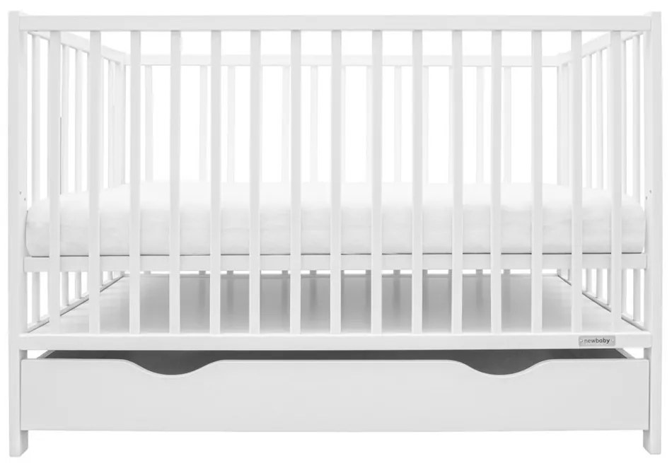 New Baby Pătuț Basic cu sertar, alb