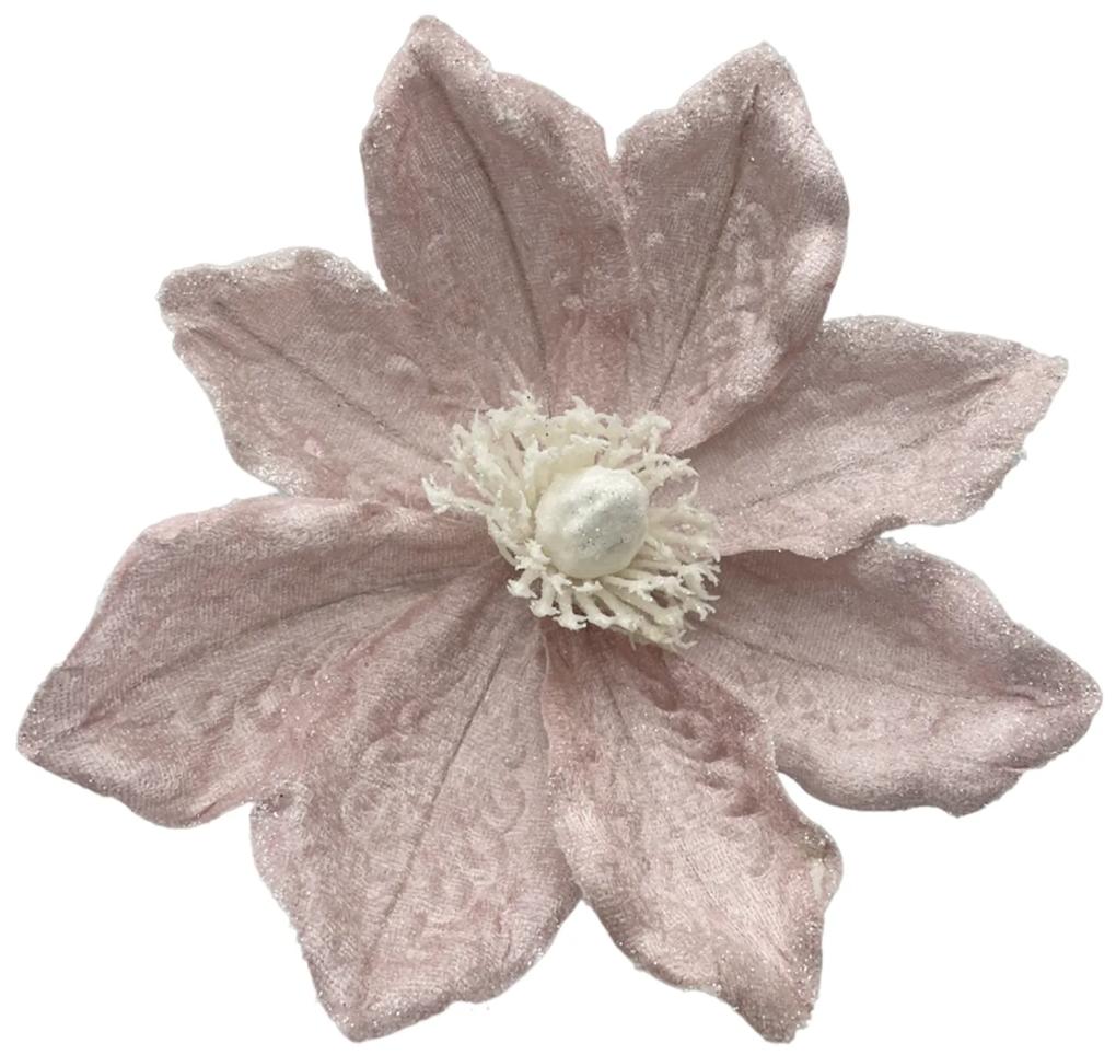 Ornament brad Magnolie Grace 20cm, Roz deschis