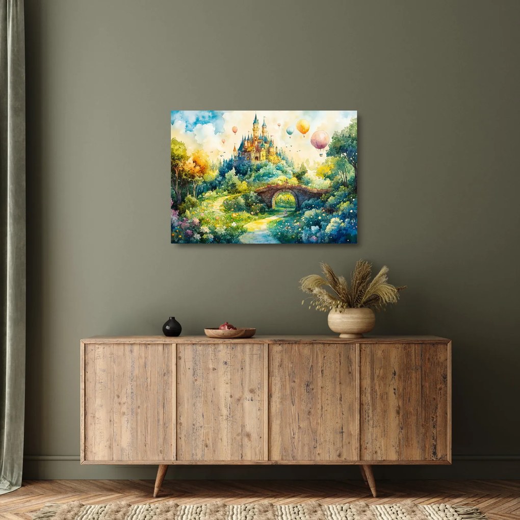 Tablou pe sticlă - Castel de Poveste (70x50 cm)