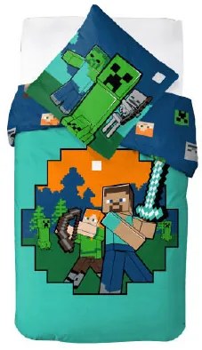 Minecraft Diamond Defender set de pat 140x200cm, 70x90 cm