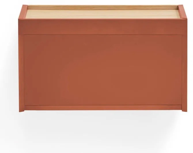 Noptieră cărămiziu-natural cu aspect de lemn de stejar Otto – Teulat