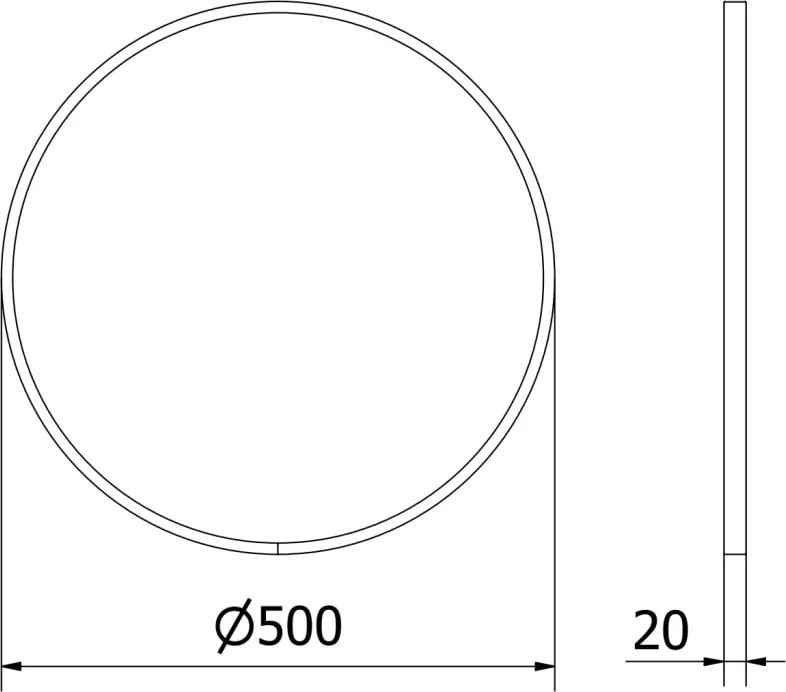 Mexen Loft oglindă de baie rotundă 50 cm, ramă inox - 9850-050-050-000-10