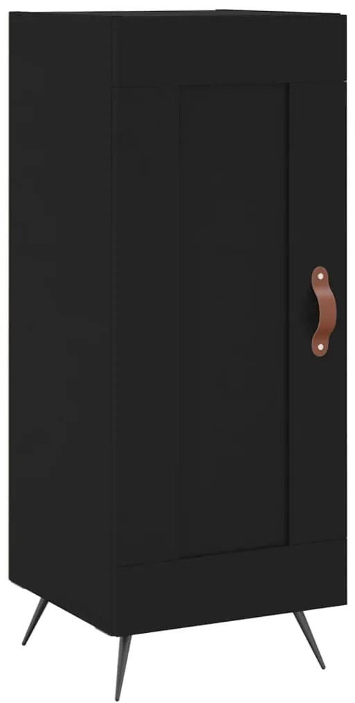 830413 vidaXL Servantă, negru, 34,5x34x90 cm, lemn compozit