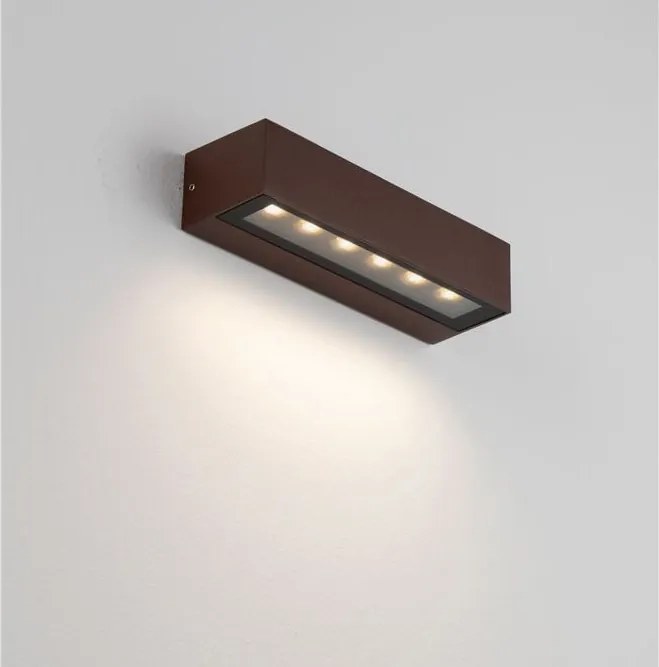 Aplica exterior corten liniara 22cm IP65 LED CCT PRISMATIC