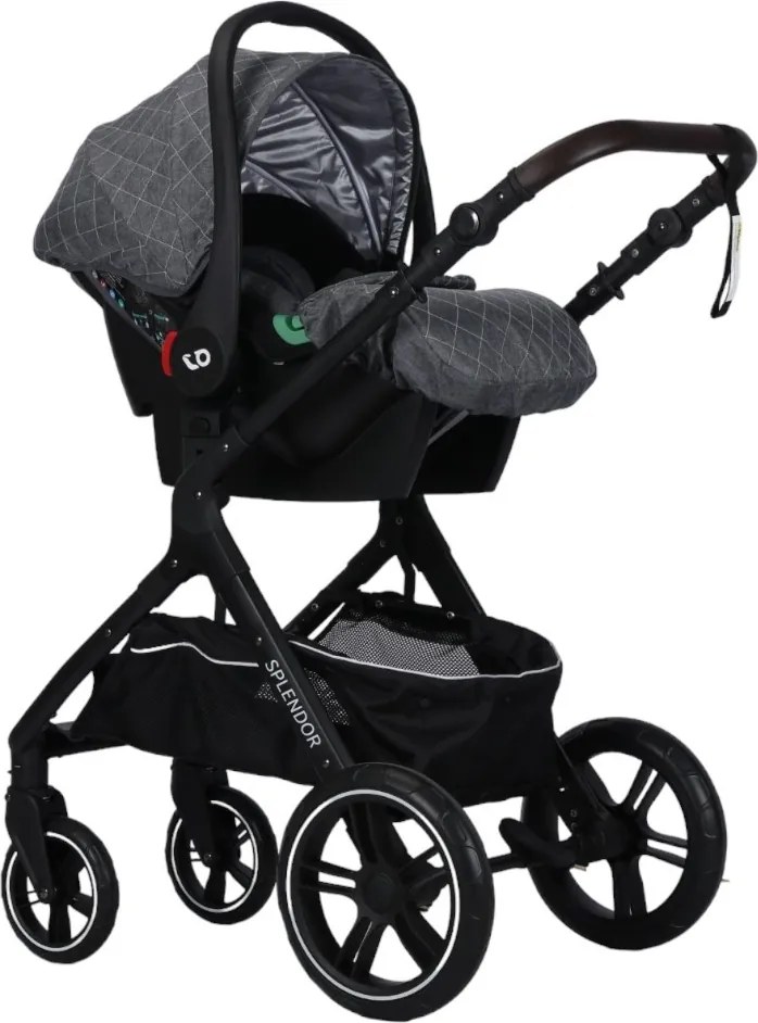 Carucior nou nascuti 3 in 1 NOVOKIDS™ X1000 series, Cu geanta bebe, Cadru Aluminiu, Amortizoare, Roti din cauciuc plin AVE, Landou, Scoica auto,